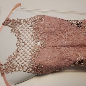 City Studio Blush Lace Prom Dress